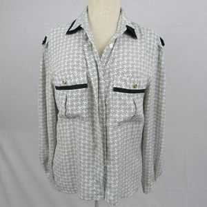 Jordan Print Black and white button up blouse